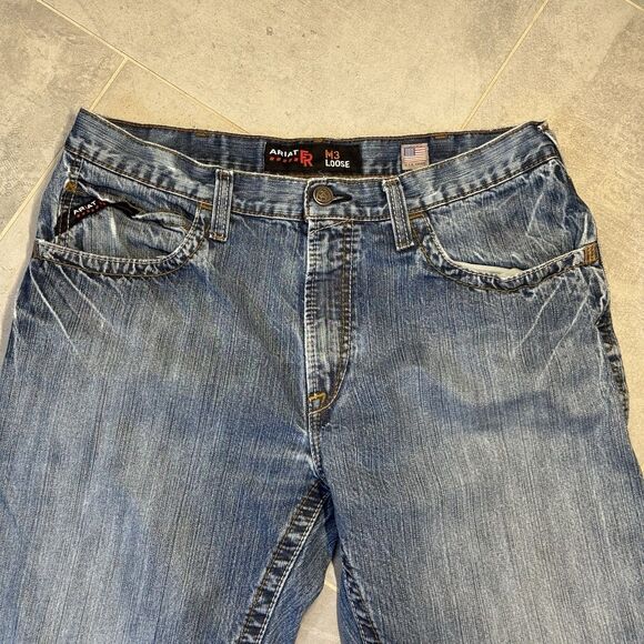 Ariat FR M3 Loose Straight Jeans 36x32 Cat 2 Lot of 2 Workwear Blue Wash GUC - Picture 12 of 16